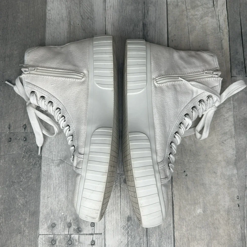 Steve Madden Side Zip High Top Sneakers Size 8.5 - Picture 3 of 8